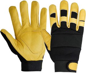 Guantes mecánicos de cuero, guantes de seguridad con logotipo personalizado - Product Image 5