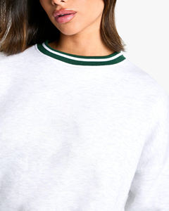 Sweat-shirts oversize à col rond en maille côtelée personnalisés OEM/ODM 2025, à manches longues, avec patchwork personnalisé, pour femmes - Product Image 6