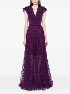 Caliente nuevo Vintage A-Line satén vestido de noche para mujer hermoso diseño con cuentas elegante escote hasta el suelo Formal para fiestas - Product Image 2