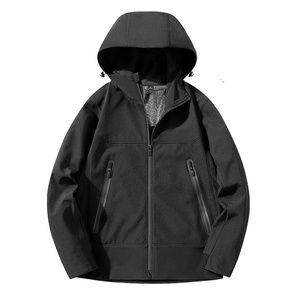 Col montant Long Sport extérieur manteau à capuche graphène coupe-vent doublé polaire imperméable coquille souple Polyester veste pour hommes 2026 - Product Image 1