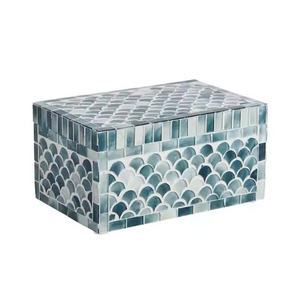 Luxueux de haute qualité nacre boîte décorative élégante Style Vintage boîte-cadeau décor de Table fabriqué à la main Vietnam stockage utilisation - Product Image 4