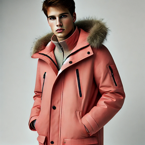 Parka d'hiver pour hommes avec logo personnalisé surdimensionné 13 couleurs épaisse chaude bouffée longue imperméable style extérieur réversible grande taille - Product Image 2