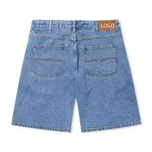 Pantalones cortos holgados para hombre 100% algodón 14 oz bordado desgastado pantalones cortos de algodón de mezclilla de alta calidad para hombre con logotipo personalizado - Product Image 2