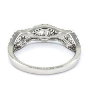 Oem Jewelry Fiable High Quality 18K Solid White Gold Real Diamond Round & Baguette Wedding Band para mujer - Product Image 3