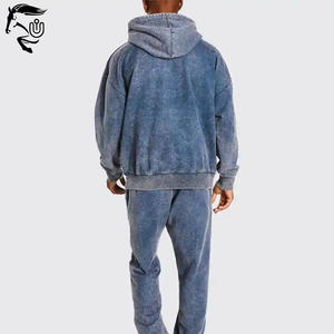 Unbridleds Industry's Luxury Acid Wash Hoodies para hombres 100% algodón Heavyweight Fleece Winter Digital 300g secado rápido transpirable - Product Image 4