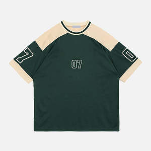 OEM Custom High Quality Polyester <b>Mesh</b> Retro Soccer American Football Jersey Breathable Oversized Boxy <b>Shirt</b> Short Cropped - Product Image 1
