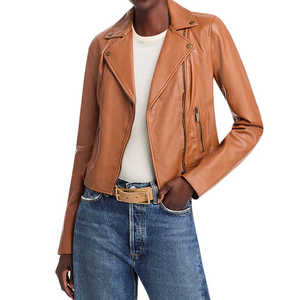 Veste de moto d'hiver pour femmes à la mode avec col rabattu couleurs personnalisables-cuir OEM - Product Image 2