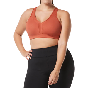 Soutien-gorge de yoga taille plus à maintien moyen, dos croisé, respirant, extensible, pour femmes rondes - Product Image 2