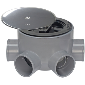 Sifone a T in PVC 85 BA 110 50-40 Altezza 75 mm. Con copertura per la presa d'aria - Product Image 1