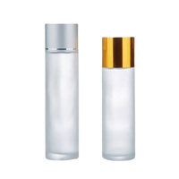 NQFIBER Pot en verre cosmétique transparent blanc de 100 ml avec couvercle en aluminium argenté, emballage pour soins de la peau, fond épais, pour toner et lotion