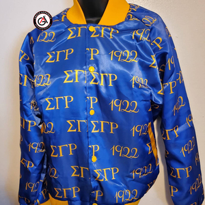 Sigma Gamma Rho Sorors vestes en Satin brodées pour femmes | SGR Sorority veste en soie brodée pour dames Style personnalisé - Product Image 2