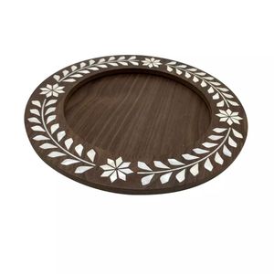 ถาดไม้สำหรับวางไม้ถูพื้น ดีไซน์โดดเด่นสำหรับการตกแต่งบ้านอย่างมีสไตล์และใช้เป็นของตกแต่งบนโต๊ะ พร้อมด้วยการประดับด้วยมุก - Product Image 5