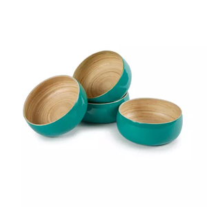 Ensaladera redonda de Acacia Natural con estampado de esmalte verde, ensaladera de madera, decoración de boda, juegos de vajilla para el hogar y la cocina - Product Image 6