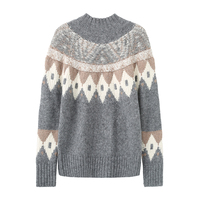 Nouveauté sur mesure OEM femmes pull Plaid tricoté haut pull à manches longues Style pull tricots vêtements 2025