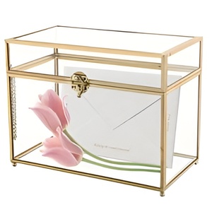 Boîte à bijoux de mariage de forme rectangulaire de concepteur élégant coloré de qualité classique personnalisée - Product Image 3