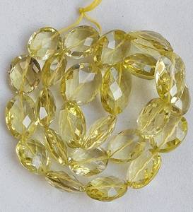 ลูกปัดควอตซ์ทรงรีเหลี่ยมเพชรพลอยมะนาวมะนาวควอตซ์เหลี่ยมเพชรพลอยรูปไข่แบบหลวมสำหรับทำเครื่องประดับ - Product Image 1