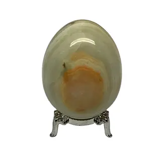 Ovo ônix polido natural, Onyx Egg Mármore Ágata, Ovo De Mármore Vintage