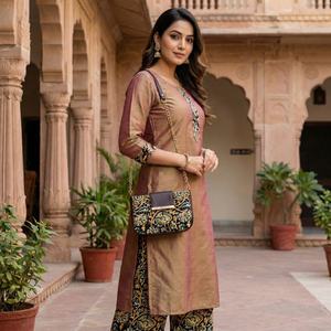 Vintage Modern Soft Floral Chain Sling Bag with Faux Leather Flap Elegant Printed Crossbody Purse Women Fashion Daily <b>Use</b> - Product Image 2