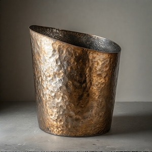 ShinyAlu Can Poubelle en métal gaufré Poubelle pour bureau à domicile Cuisine Restaurant Salle de bain-pour la gestion des déchets de papier - Product Image 1