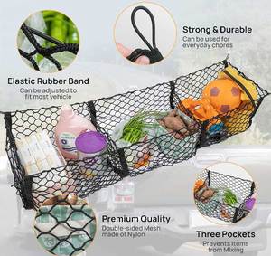 OEM/ODM <strong>Cargo</strong> <strong>Net</strong> Truck Bed Organizer Heavy Duty Tailgate Mesh for Pickup Truck Trunk Storage <strong>Net</strong> with 3 Pockets &amp; Metal Hooks - Product Image 4