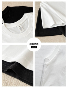 Camiseta de Hombre de Algodón Blanco y Negro, Lisa, Estilo Formal, Manga Larga, Cuello Redondo, Antiarrugas, Secado Rápido, Tejido de Punto Satinado, Corte Regular - Product Image 4