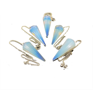 Péndulo de opalito de alta calidad, piedra preciosa de cristal Natural, cono facetado, Péndulo de radiestesia para péndulos curativos de Reiki a la venta - Product Image 5