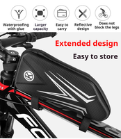 Sac triangulaire de cadre de vélo en coque rigide imperméable de qualité supérieure, grande capacité, en PU et EVA, pour tube supérieur, portable, pour vélo de route, vente en gros