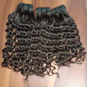 Meilleure Vente Super Double Dessiné Lâche Vague D'eau Style Indien Remy Extensions De Cheveux Genius Trames Top Vente Cheveux Humains Raides - Product Image 5