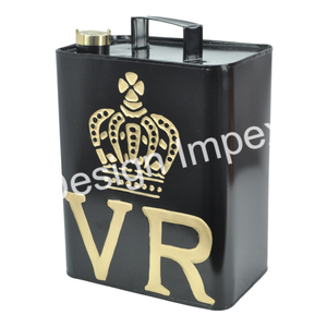 Lata de aceite de hierro fundido de estilo Vintage con mango, lata de aceite triangular única de Metal de colores personalizada pintada a mano y difusor de la India - Product Image 3