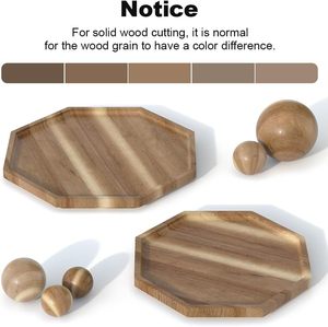 Le plateau de service en bois octogonal de qualité supérieure ajoute de la chaleur à la configuration de la cuisine pour un usage quotidien et des occasions spéciales - Product Image 4