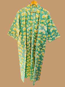 Peignoir Kimono en Coton Vert Teal à Motifs Floraux pour Spa et Hôtel avec Ceinture – Commandes en Gros USA, Royaume-Uni, Australie - Product Image 5