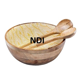 Tazón profundo de madera de mango de gran tamaño con acabado esmaltado, tazón para servir frutas secas de alta calidad, uso de catering, tazón de madera maciza - Product Image 2