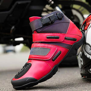 รองเท้ามอเตอร์ไซค์วิบากสำหรับแข่งรถ ผลิตในปากีสถาน ป้องกันลม ชุดกีฬา หนัง ปรับแต่งได้ คุณภาพสูง - Product Image 2