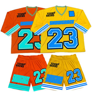 Logotipo personalizado de punto de malla Boxy Fit Jersey Camisetas para hombres Escote acanalado Impresión digital Poliéster/Algodón de secado rápido - Product Image 3