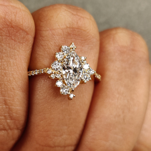 Igi ได้รับการรับรอง CVD HPHT VVS Lab-Grown 14K แหวนเพชรตัด Marquise Diamond สำหรับผู้หญิงเครื่องประดับที่ดี - Product Image 6