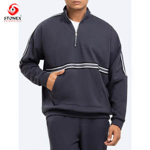 Ensemble survêtement homme personnalisé pour l'hiver, en molleton de coton de haute qualité, léger, respirant, avec fermeture éclair, tenue décontractée, impression de logo personnalisé - Product Image 6