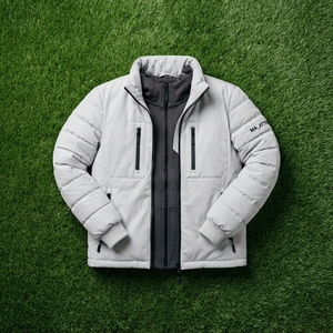 Men <b>Padded</b> Winter <b>Jacket</b> <b>Hooded</b> Quilted Insulated Warm Outdoor Casual <b>Jacket</b> With Multiple Zipper Pockets - Product Image 5