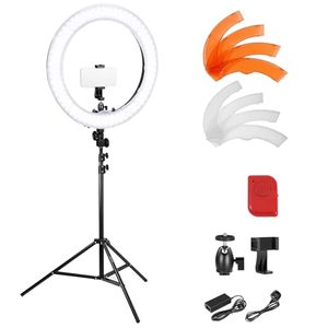 HOSHI Anneau lumineux LED pliable en alliage d'aluminium RGB 18 pouces 55W, à intensité variable, pour maquilleurs, vidéastes, YouTube et photographie - Product Image 1