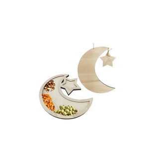 Venta al por mayor de madera Luna estrella en forma de bandeja Luna Estrella Bandeja para piedra de cristal para utensilios de cocina y restaurantes para la venta - Product Image 1
