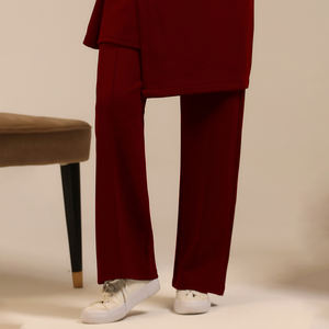 Easy Wear Factory Price Urban-Modest Finish <b>Women</b> Straight Fit Lounge Pants Elastic Waist Soft Knit Casual Wear - Product Image 4