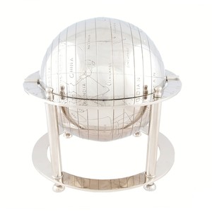 Globo Terráqueo de Aluminio, Adorno Educativo para Decoración y Exhibición, 40.6Lx40.6Wx38.1H cm - Product Image 3