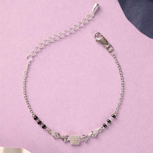 NOVAMART Fine Fine Beaded Silver Mangalsutra Bracelets Perfect Gift for Your <b>Wife</b> Wholesale Export - Product Image 1