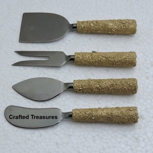 Juego de cubiertos de queso elegante clásico, herramienta con mango de resina, cuchillo de queso hecho a mano, rebanador de mantequilla de resina lujoso, juego de queso con textura - Product Image 2