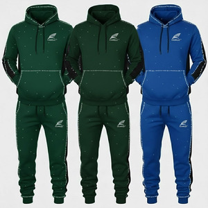 Conjunto Deportivo Informal para Hombre, 100% Algodón, Sólido, Manga Larga, Talla Grande, Forro Polar de Invierno, Secado Rápido, Transpirable, Diseño 2 en 1 - Product Image 6