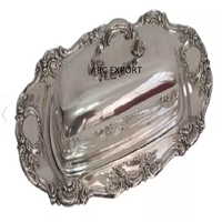 Nouveau plat à beurre décoratif de conception fantaisie en acier inoxydable plat à beurre en métal pour ustensiles de cuisine à la maison vaisselle plat à beurre