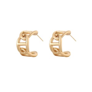 ต่างหูทองเหลืองสีเงินดีไซน์เนอร์ชุบทองลายดอกไม้ที่สวยงามเสื้อทำด้วยมือประดับเพชรและตกแต่งตามธรรมชาติที่ทันสมัย - Product Image 1