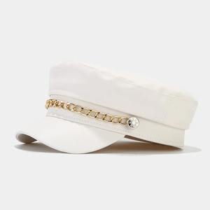 Gorra de boina plana informal para mujer, sombrero octogonal de cuero PU a la moda, gorra de pintor Cadete de viaje con circunferencia de cabeza ajustable - Product Image 1