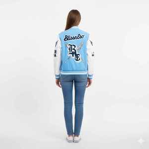 Vente en gros Fabricant personnalisé de vestes universitaires pour femmes Vestes Letterman avec logo personnalisé Vestes de baseball style streetwear - Product Image 4