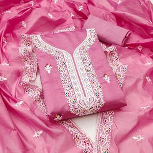 Cravate lourde pêche pour femme non cousue travail manuel banarasi Chanderi matériel de robe en soie - Product Image 5