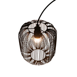 Black Farmhouse Industrial Pendant <b>Light</b> with Metal Cage Adjustable Height Dimmable <b>Ceiling</b> Lighting for Home Office Kitchen <b>Bar</b> - Product Image 1